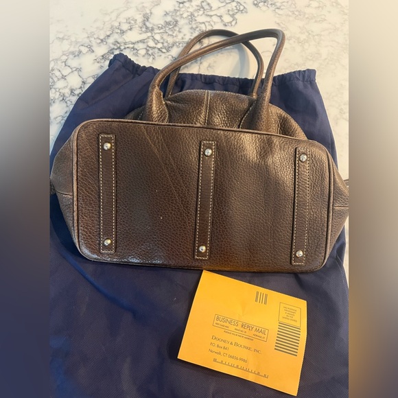 Dooney & Bourke Handbag Pebbled Brown Leather Semi-Circle Satchel Purse - Picture 5 of 12